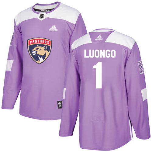 Adidas Panthers #1 Roberto Luongo Purple Authentic Fights Cancer Stitched Youth NHL Jersey